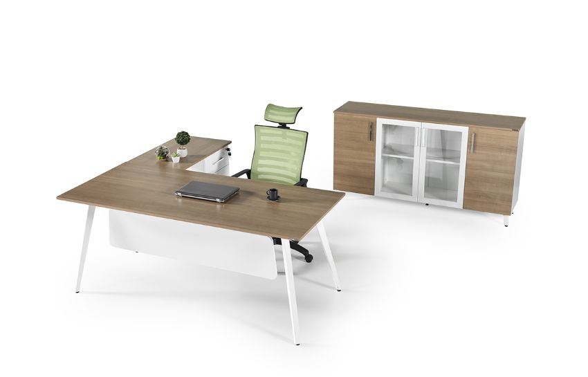 SUNCE White And Natural Oak Office Set • Mobilitop Lebanon Beirut