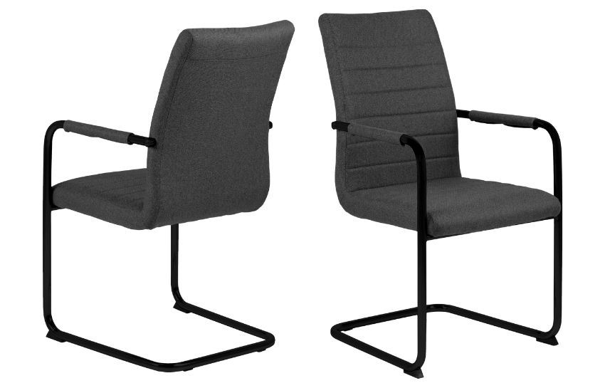 GUDRUN Dark Grey Dining Chair With Armrest And • Mobilitop Lebanon Beirut