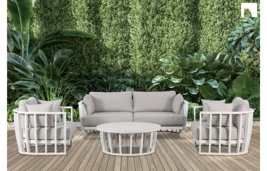 KAROLINA White Aluminum Outdoor Set • Mobilitop Lebanon Beirut