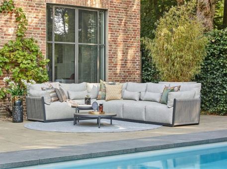 SORRENTO - Outdoor Sectional Sofa With 2 Tables