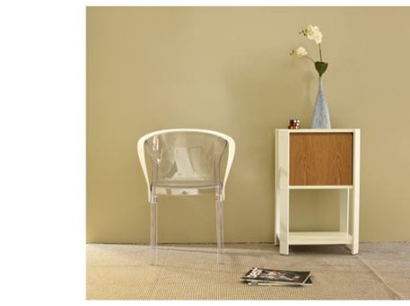 PC-838 - Clear And White Frame Dining Chair