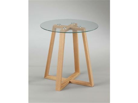 BACCARI - Clear Round Glass Top Side Table