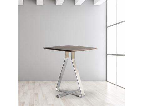 262 - Square Side Table With Chrome Leg