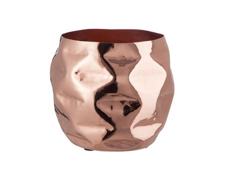 77198 Vase Dented Iron Light Copper