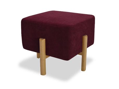 NAYA - Square Ottoman With Wooden Legs