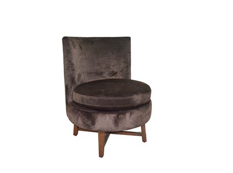 CAMERON - Full Fabric With wooden base Armchair