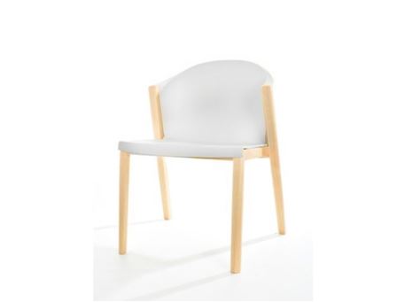 S137A - White And Natural Wood Dining Chair