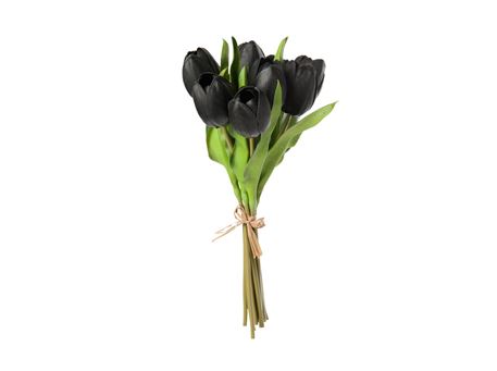 67285 - Bouquet Tulip 9 Pieces Pu Black 39cm