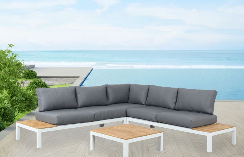 CLAY.WHT - Outdoor White Aluminum Base Sectional Sofa • Mobilitop ...