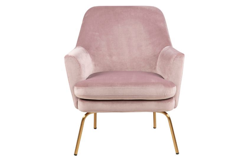 CHISA Pink Lounge Chair With Gold Base • Mobilitop Lebanon Beirut