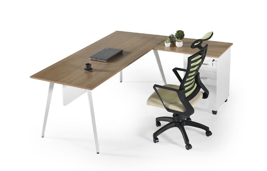 SUNCE White And Natural Oak Office Set • Mobilitop Lebanon Beirut