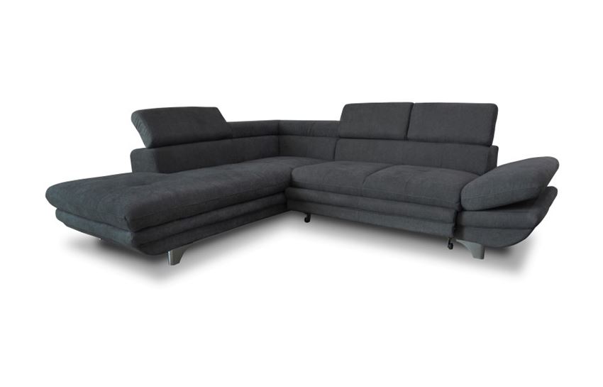 NEWYORK.LEFT Modern Grey Lshape Sofa With Bed • Mobilitop Lebanon Beirut