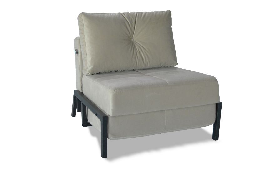 Light Grey Single Seater Sofa Bed With