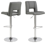 SYLVIA - Leather Bar-Stool Grey