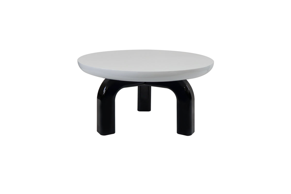 1B152A-High Glossy BLACK & White Coffee Table