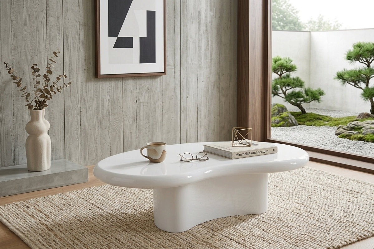 1B060A-Glossy White Coffee Table