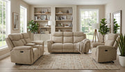 DAWN-Recliner Living Room Sofa Set Beige