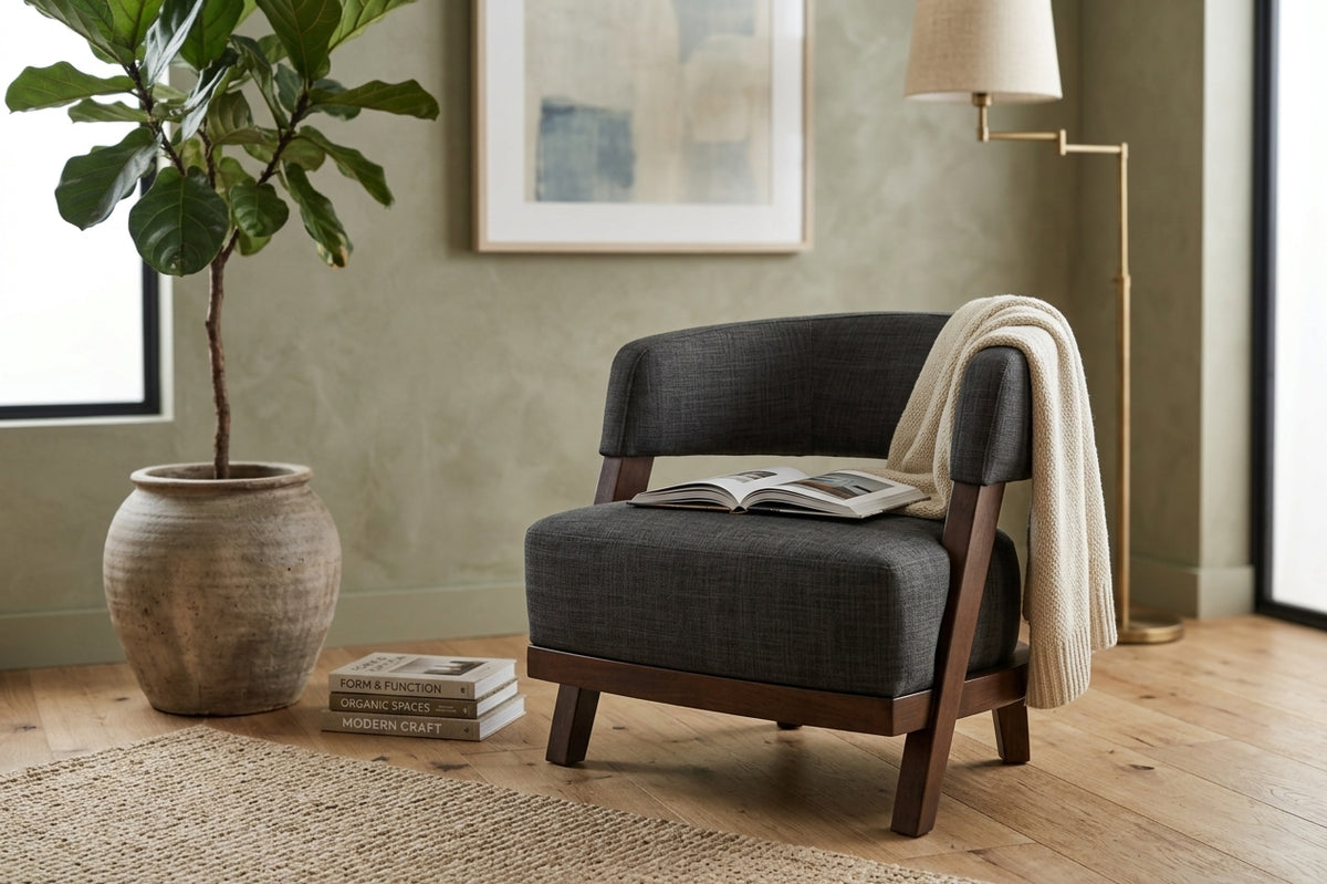 BILBAO - Wooden Based Armchair With A Fixed Seat & Back