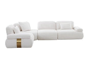 CLOUD - Off-White Modern Sectional Sofa with Armless Chair