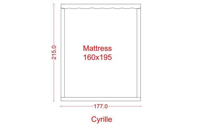 CYRILLE - Queen Size Local Bed With Upholstered Heardboard