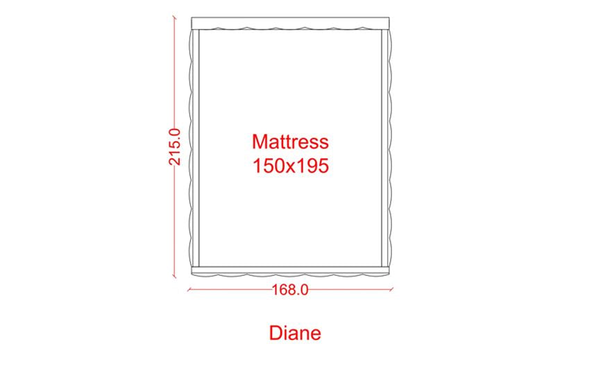 DIANE - Queen Size Local Bed With Upholstered Headboard