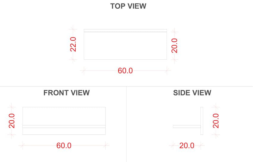 GRAN SASSO - Grey Simple Shelf