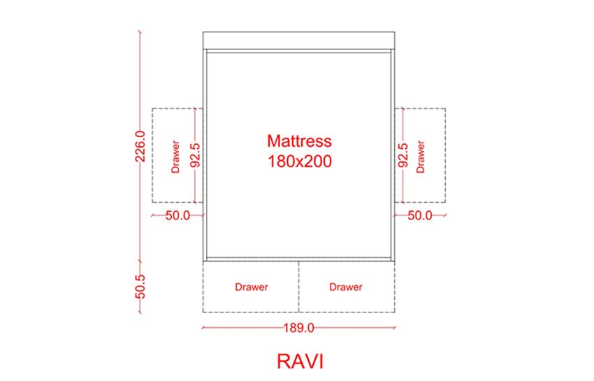 RAVI - King Size Bed