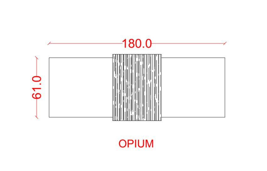 OPIUM - Rectangular Bench With Wooden Stand