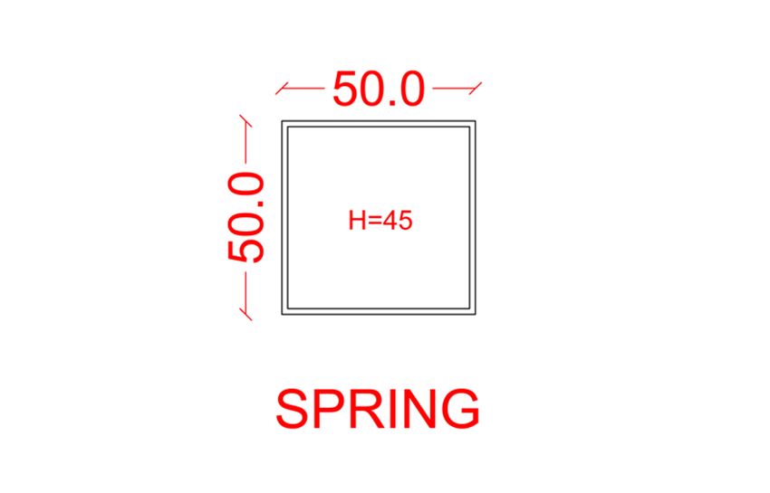 SPRING - Square Ottoman With Metal Legs