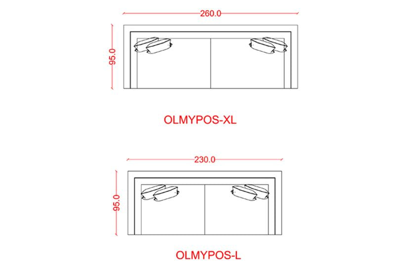 OLMYPOS - Off-White Classic Upholstery Style Sofa