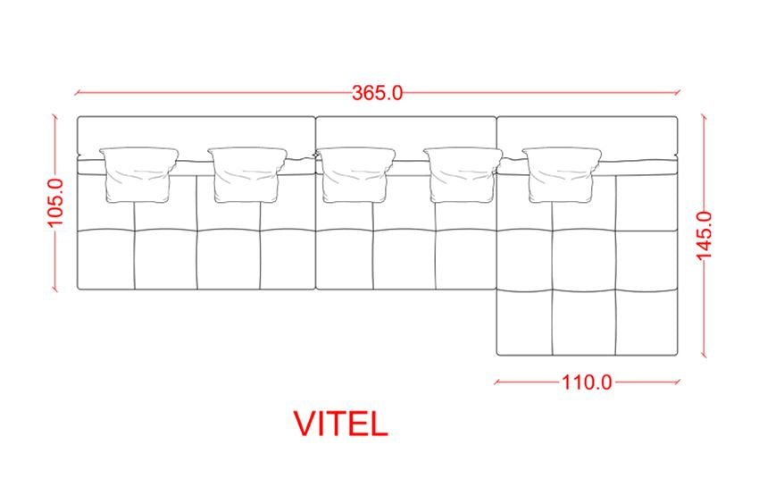 VITEL - Modern Beige Sectional Sofa
