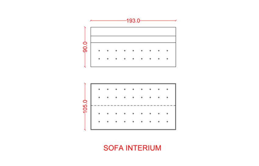 INTERIUM - White Modern Design Sofa Bed With Square Stitches