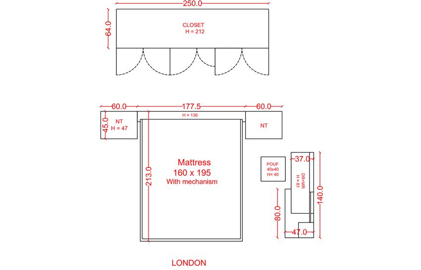 LONDON - Beige/Walnut  Modern Bedroom Set With Storage Bed