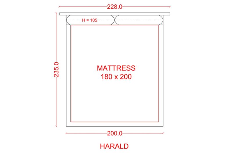 HARALD - Mix Of Brown Leather And Fabric King Size