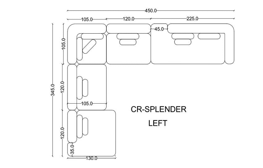 SPLENDER - Modern Light Grey Sectional Sofa