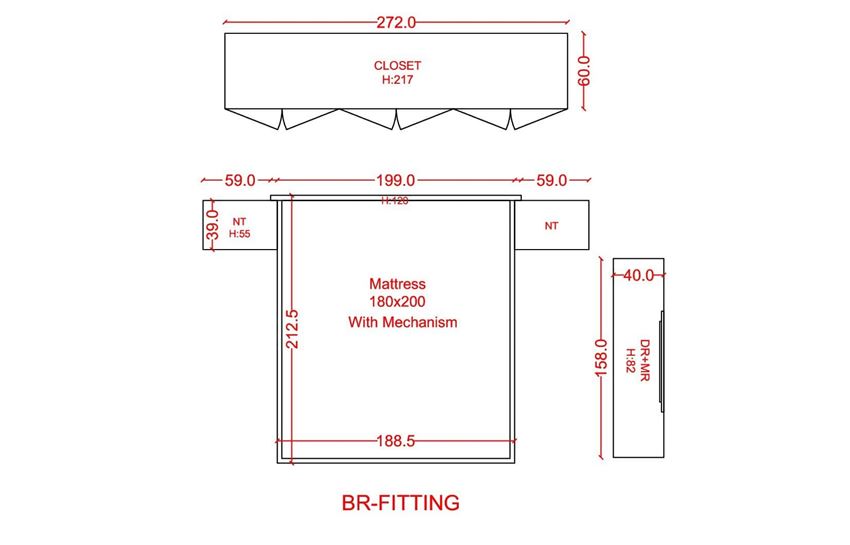 FITTING - Champagne Master Bedroom Set