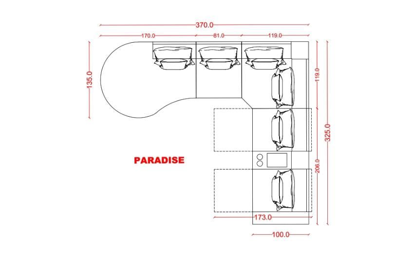 PARADISE - Light Grey Reclining Corner Sofa.