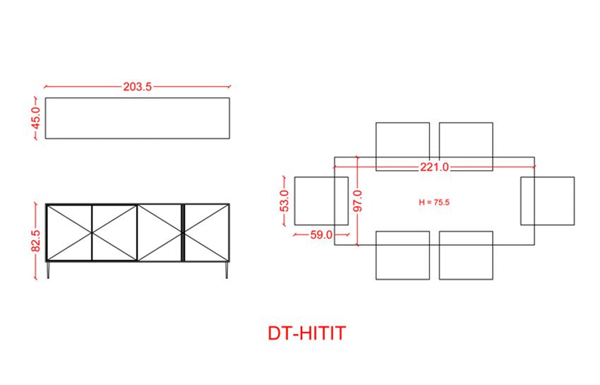 Hitit - Black Dining Set
