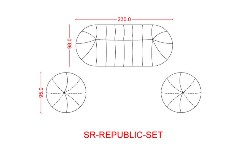 REPUBLIC - White Contemporary Living Set.