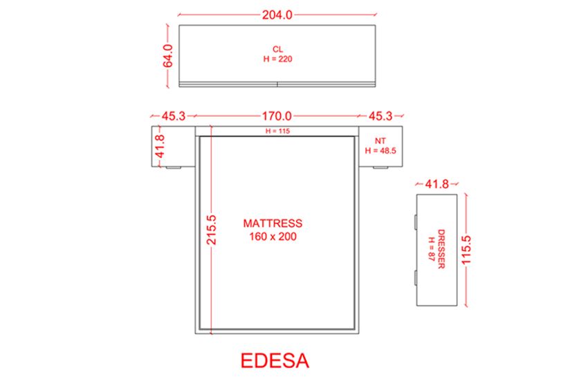 EDESA - Imported white Double Bedroom Set