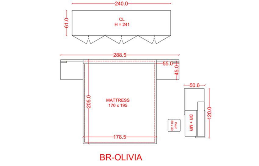 OLIVIA - King size master bedroom set