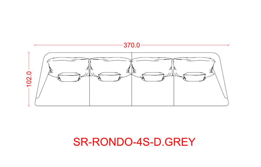 RONDO - Dark grey  4 seater sofa.