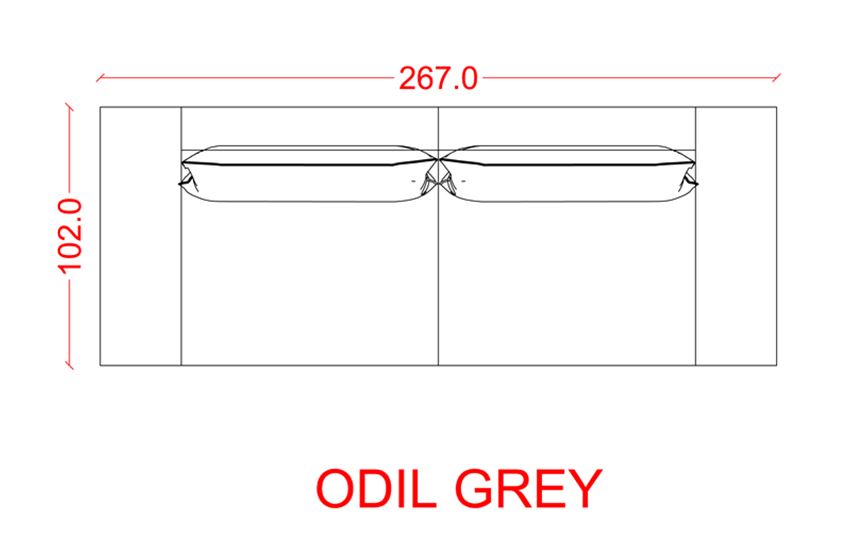 ODIL - 4 seater grey sofa.