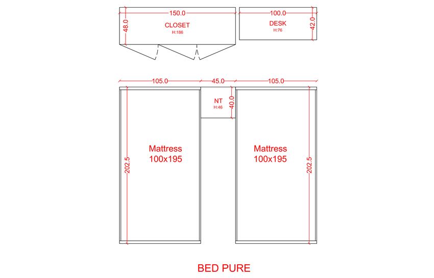 PURE -  Local made bedroom set.