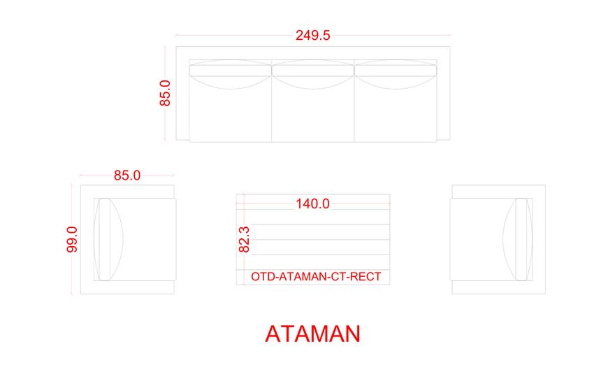 ATAMAN - Modern outdoor corner set.