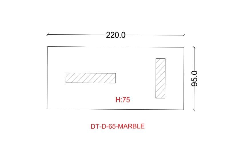D-65 -DINING TABLE MARBLE BASE / WOOD TOP