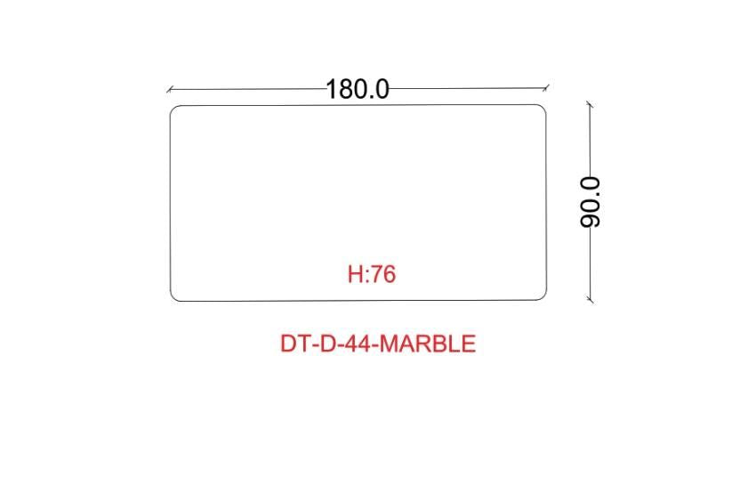 D-44 -DINING TABLE Top Marble, stainless steel base
