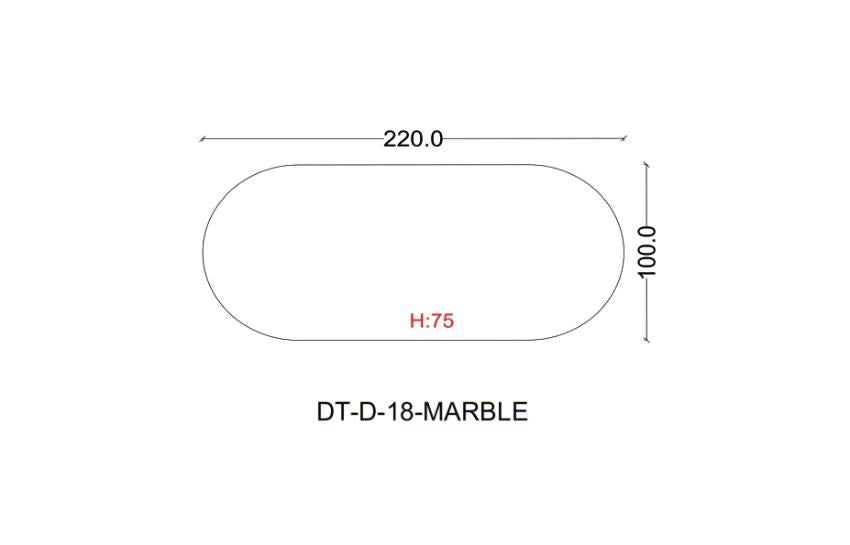 D-18-DINING TABLE Top Marble, stainless steel base