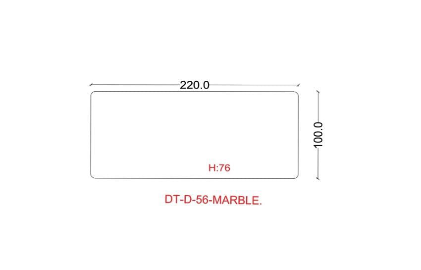 D-56 -DINING TABLE Top Marble, stainless steel base