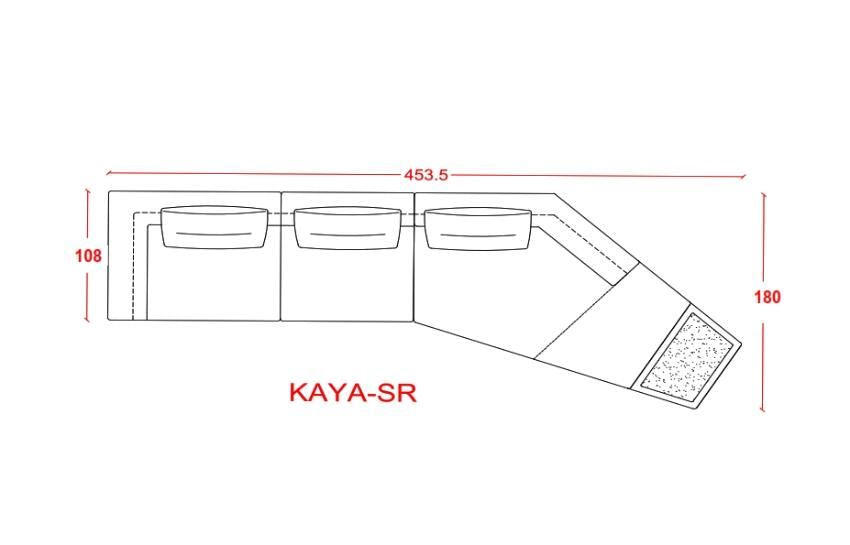 KAYA- White Sofa With Attached Table